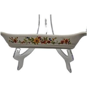 💜 Vintage 1980s SWEET FLOWERS Bake Serve'n Store Stoneware Dish